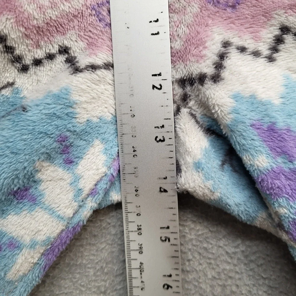 Disney Women Sleepwear XL Blue Pajama‎ Pants Frozen Olaf Fair Isle Fleece Pocket - Picture 5 of 9